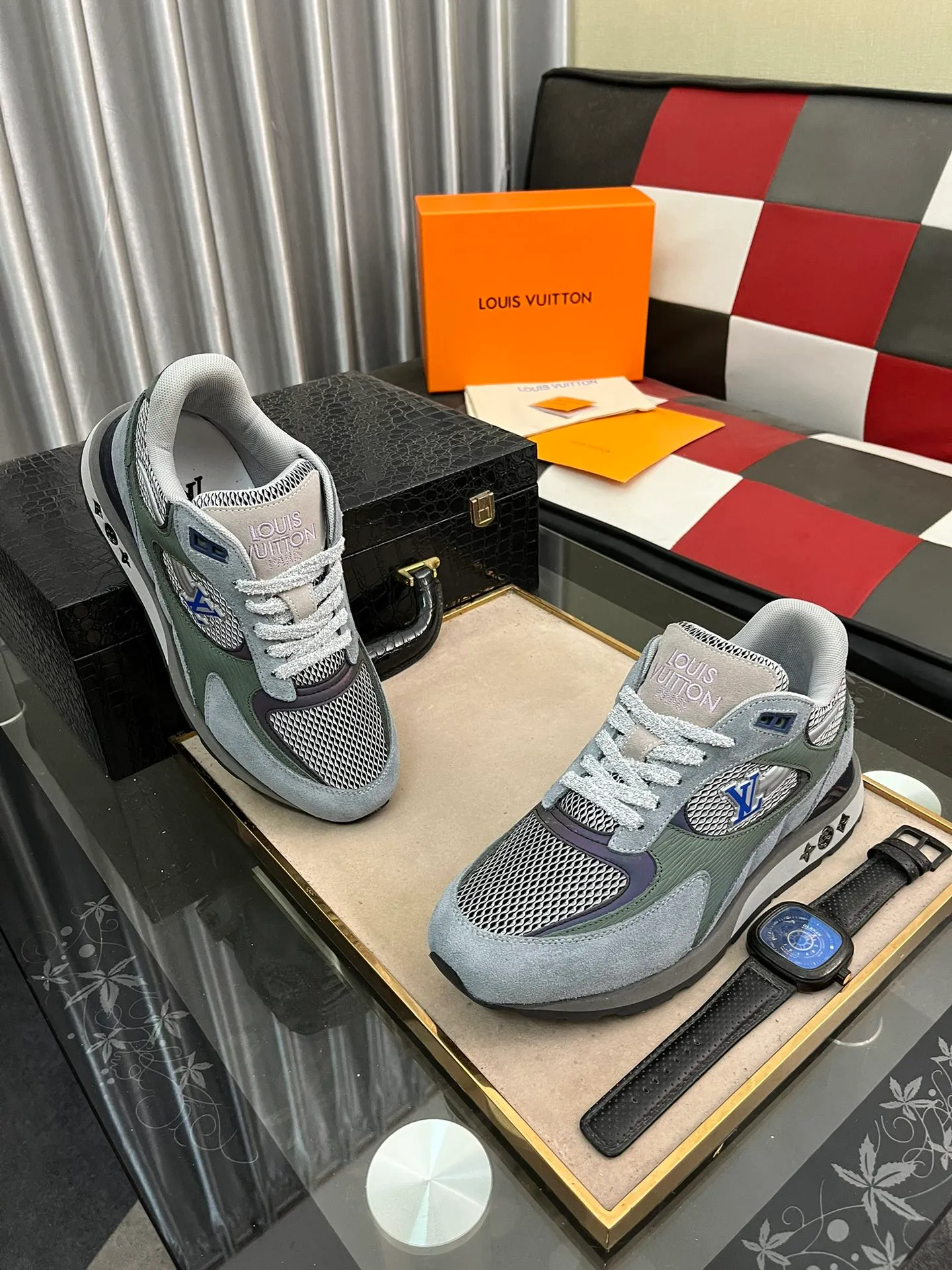 Men's Men's Shoes 💰660⌚️⌚️【LOUIS VUITTON) New 🍀LV Louis Vuitton*——LV classic dad shoes trendy shoes! Made of imported original soft calf leather, imported fly woven lining. Original wear-resistant rubber outsole! High quality products! Code number: 38-44